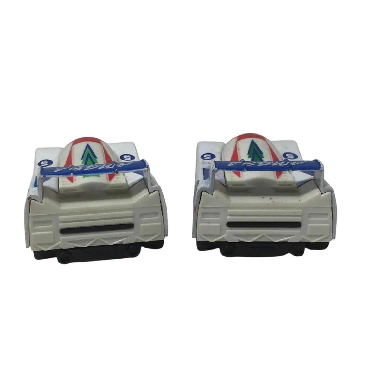 Three Vintage Race Car Toys (2 White Angel Cars and 1 Red Magic Car) - A+ Stuff - Toy Cars - A+ Stuff