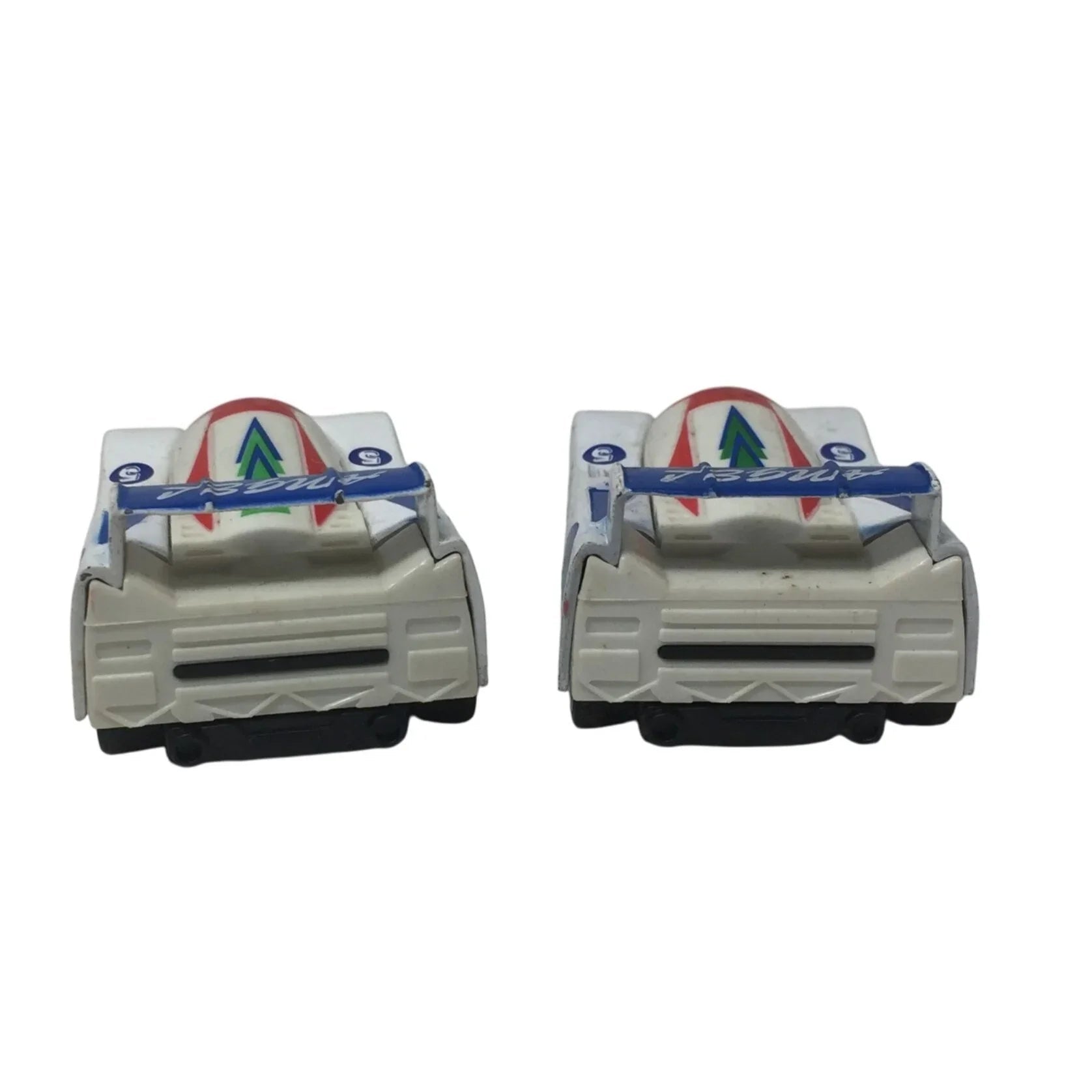 Three Vintage Race Car Toys (2 White Angel Cars and 1 Red Magic Car) - A+ Stuff - Toy Cars - A+ Stuff