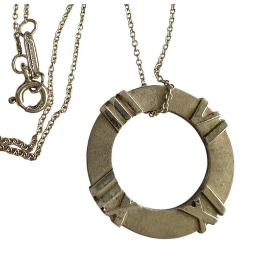 Tiffany and Co Atlas Circle Pendant Necklace - Tiffany & Co. - Necklace with Pendant - A+ Stuff