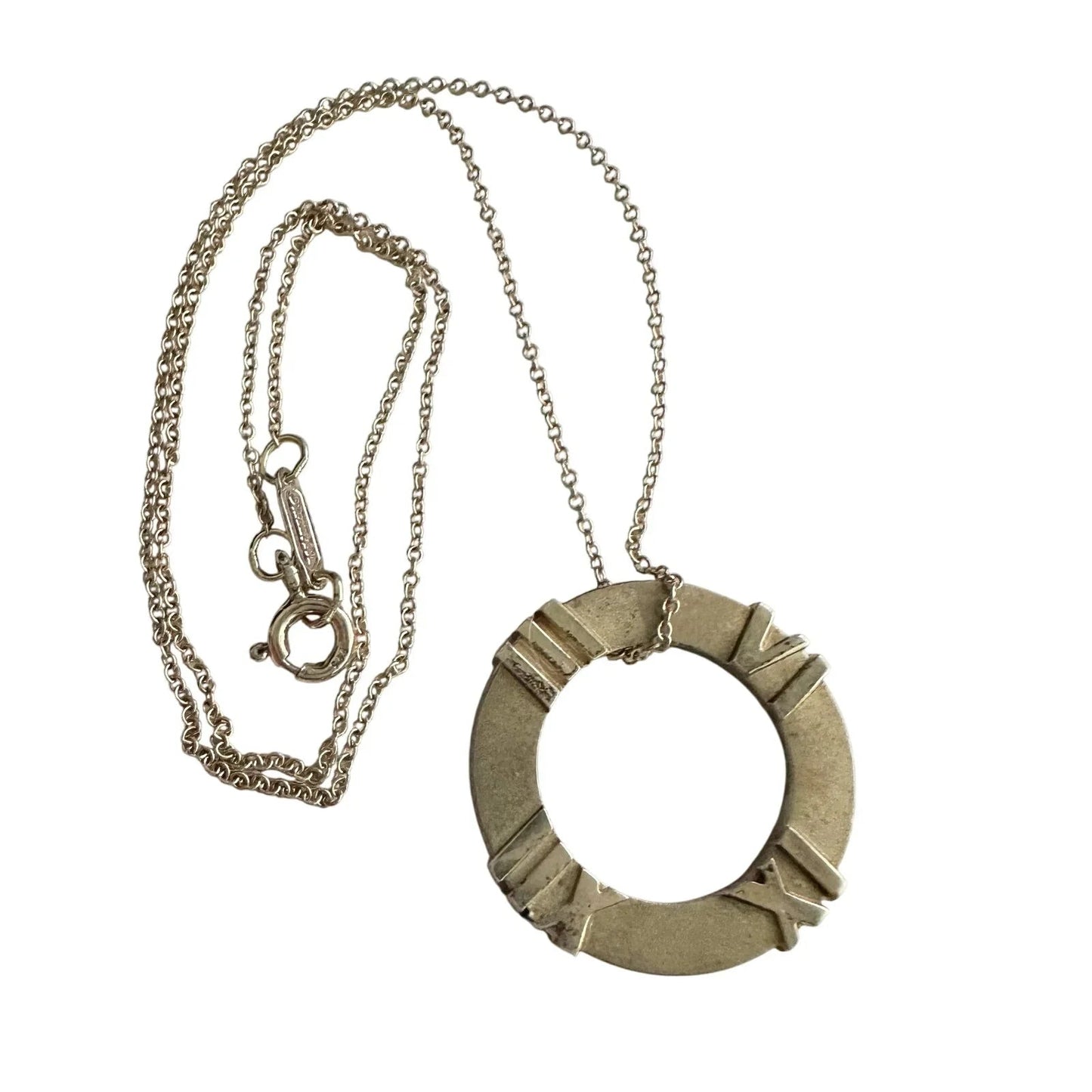 Tiffany and Co Atlas Circle Pendant Necklace - Tiffany & Co. - Necklace with Pendant - A+ Stuff