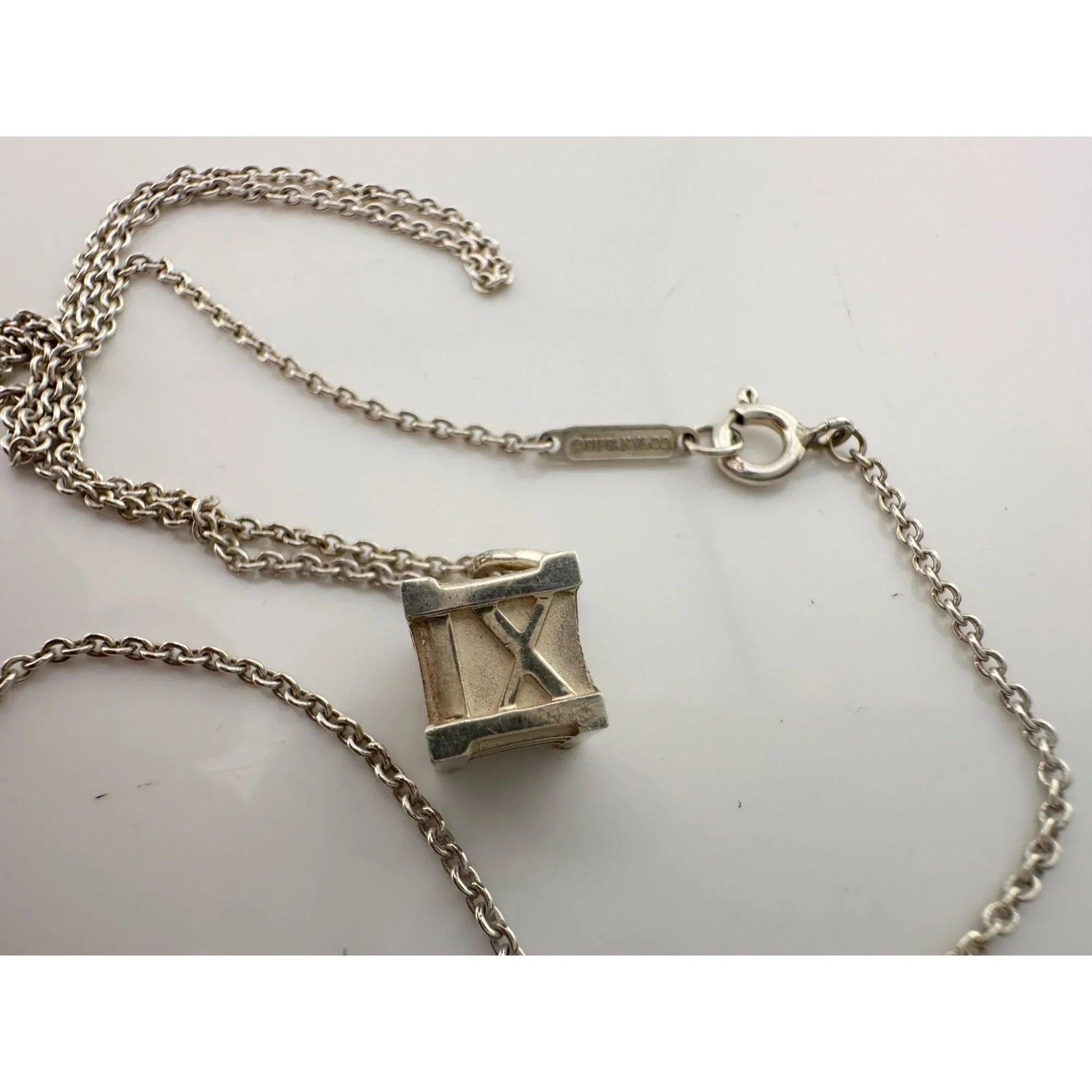 Tiffany and Co Atlas Cube Necklace Sterling Silver - A+ Stuff