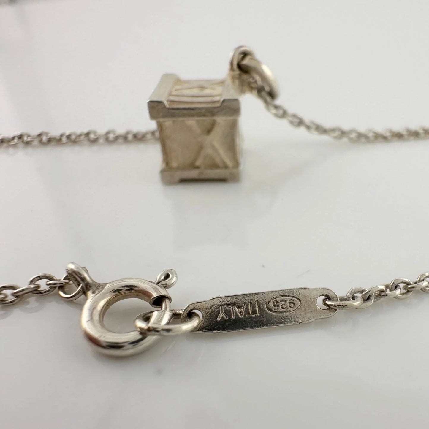 Tiffany and Co Atlas Cube Necklace Sterling Silver - A+ Stuff
