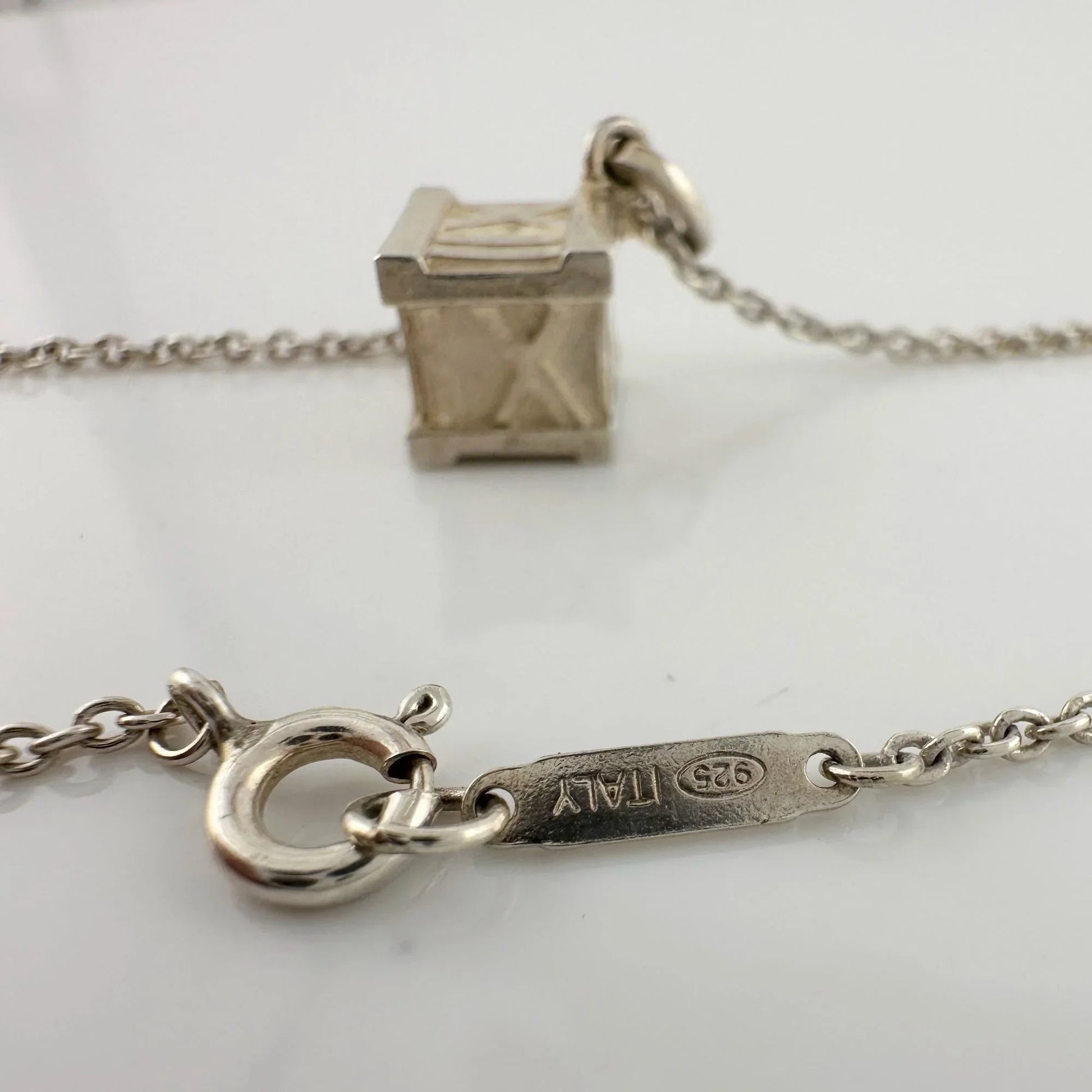 Tiffany and Co Atlas Cube Necklace Sterling Silver - A+ Stuff