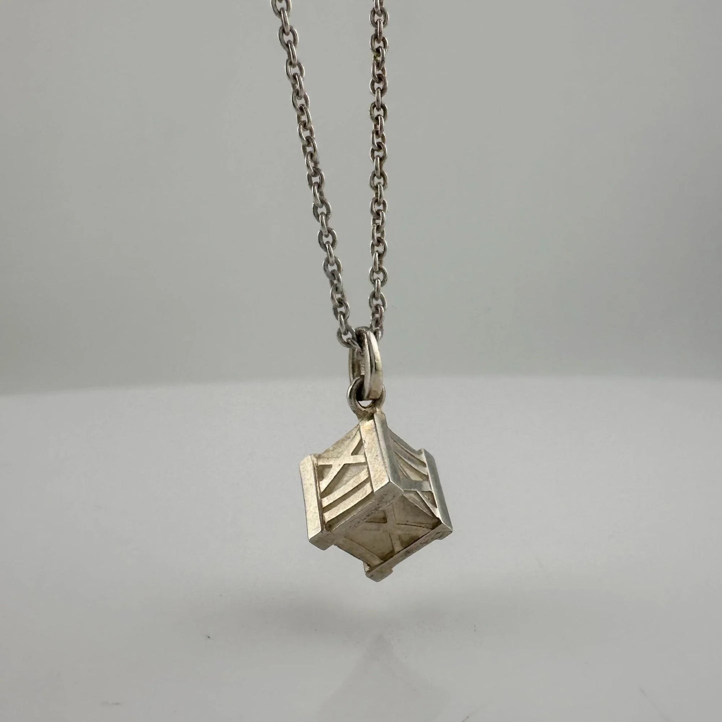 Tiffany and Co Atlas Cube Necklace Sterling Silver - A+ Stuff