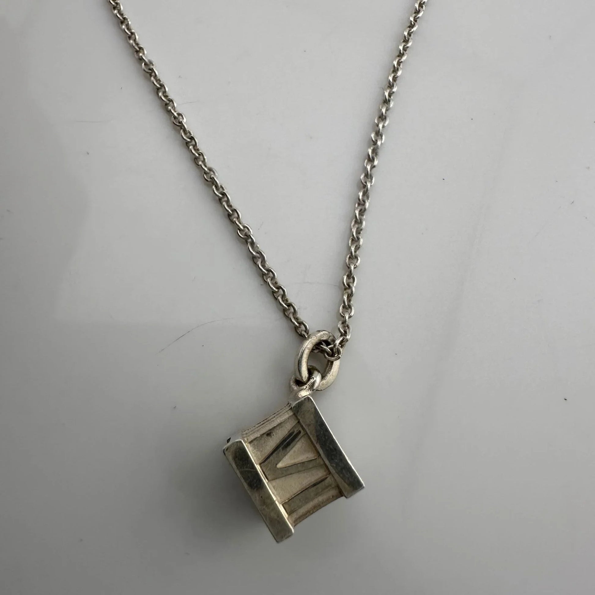 Tiffany and Co Atlas Cube Necklace Sterling Silver - A+ Stuff