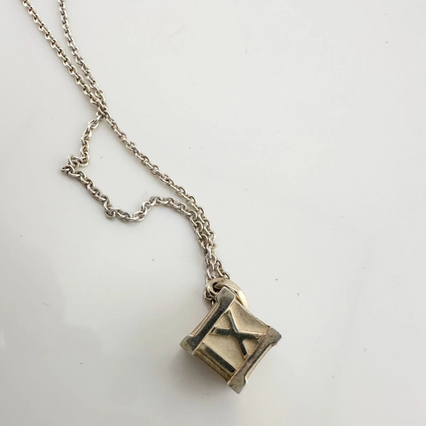 Tiffany and Co Atlas Cube Necklace Sterling Silver - A+ Stuff