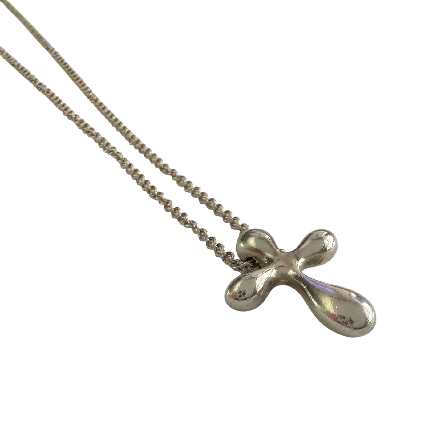 Tiffany and Co Elsa Peretti Cross Pendant Necklace in Sterling Silver (16") - Tiffany and Co - Necklace with Pendant - A+ Stuff