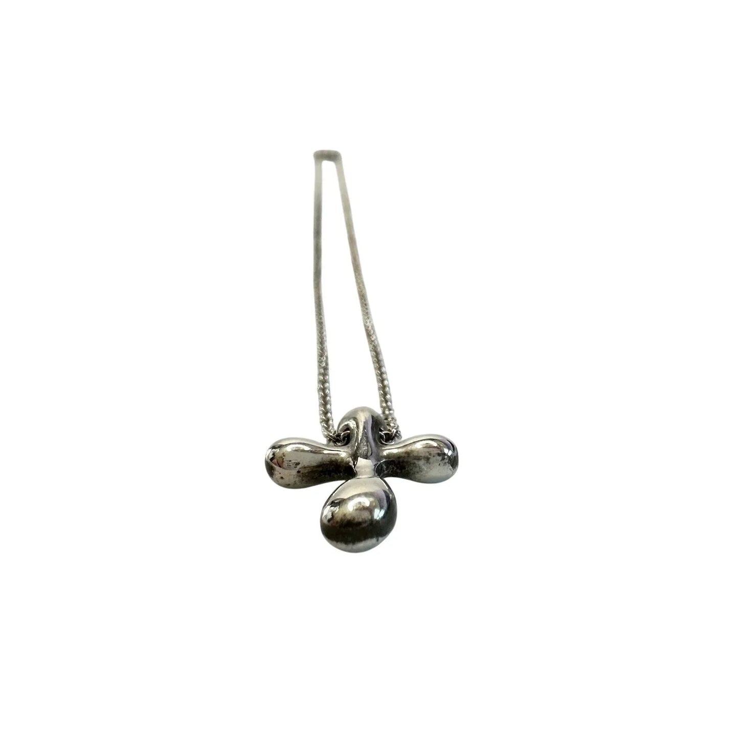Tiffany and Co Elsa Peretti Cross Pendant Necklace in Sterling Silver (16") - Tiffany and Co - Designer Necklace - A+ Stuff