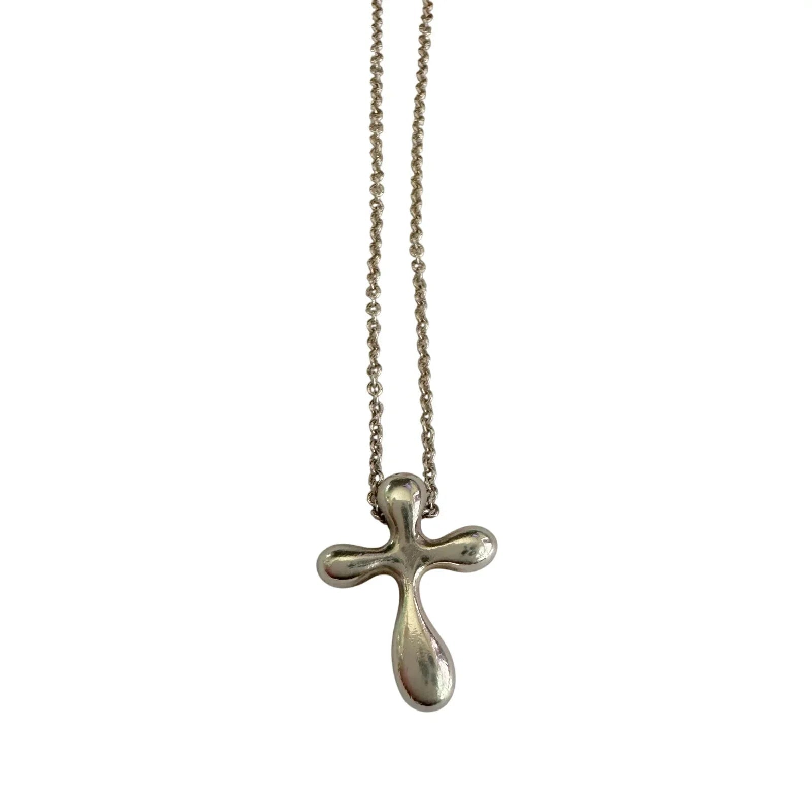 Tiffany and Co Elsa Peretti Cross Pendant Necklace in Sterling Silver (16") - Tiffany and Co - Necklace with Pendant - A+ Stuff