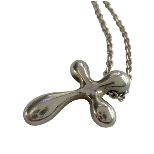 Tiffany and Co Elsa Peretti Cross Pendant Necklace in Sterling Silver (16") - Tiffany and Co - Necklace with Pendant - A+ Stuff