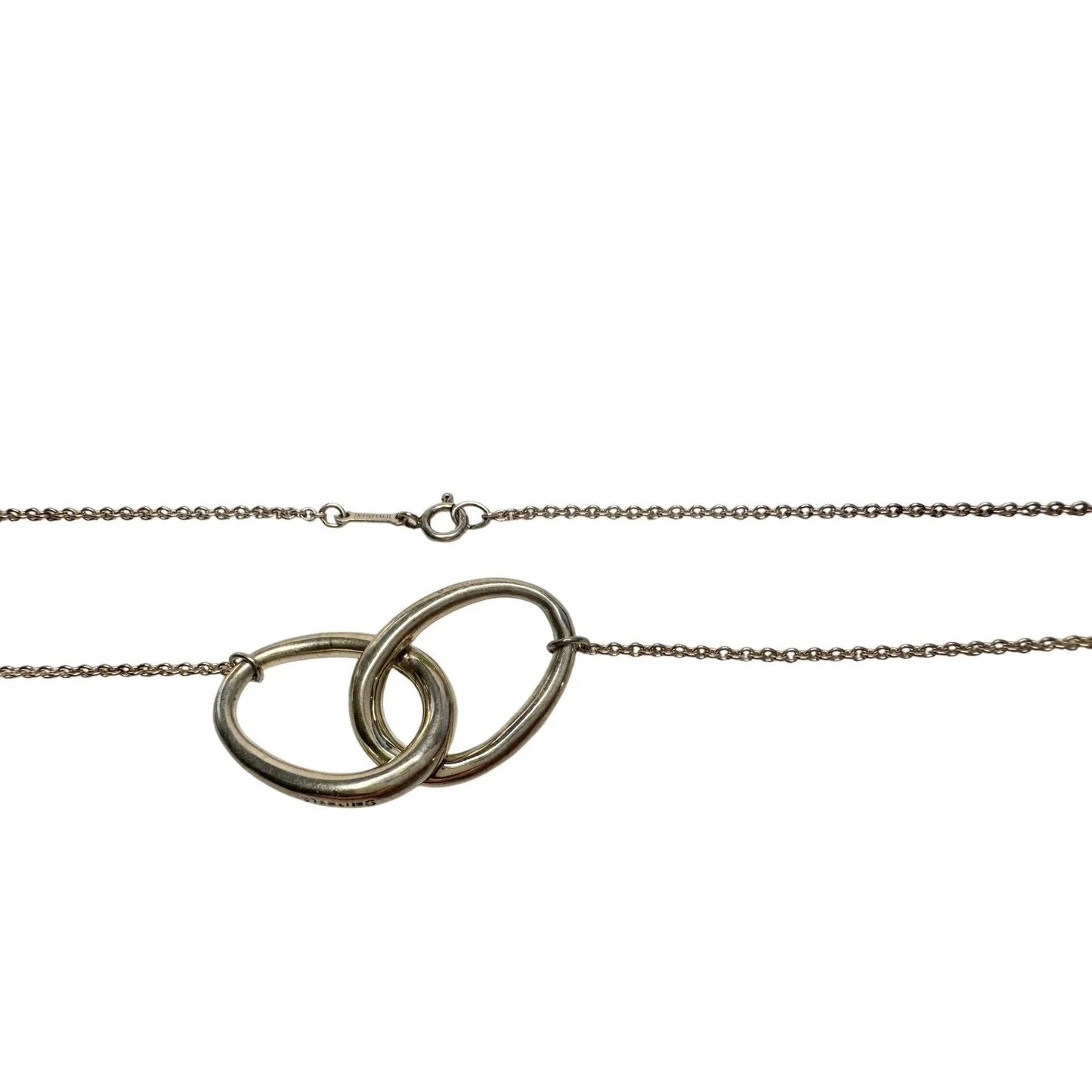 Tiffany and Co Elsa Peretti Large Double Loop Pendant Necklace 14" - Sterling Silver - Tiffany & Co. - Necklace with Pendant - A+ Stuff
