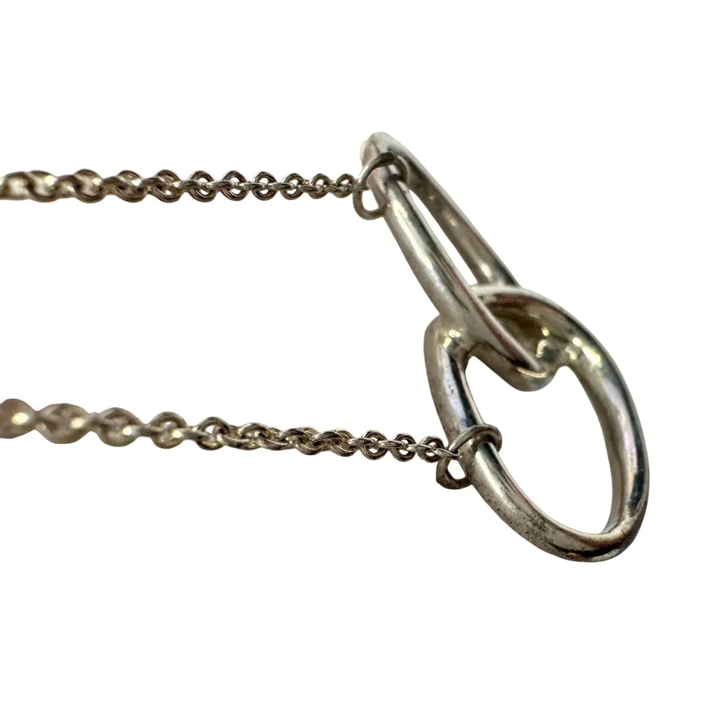 Tiffany and Co Elsa Peretti Large Double Loop Pendant Necklace 15" - Sterling Silver - Tiffany & Co. - Necklace with Pendant - A+ Stuff