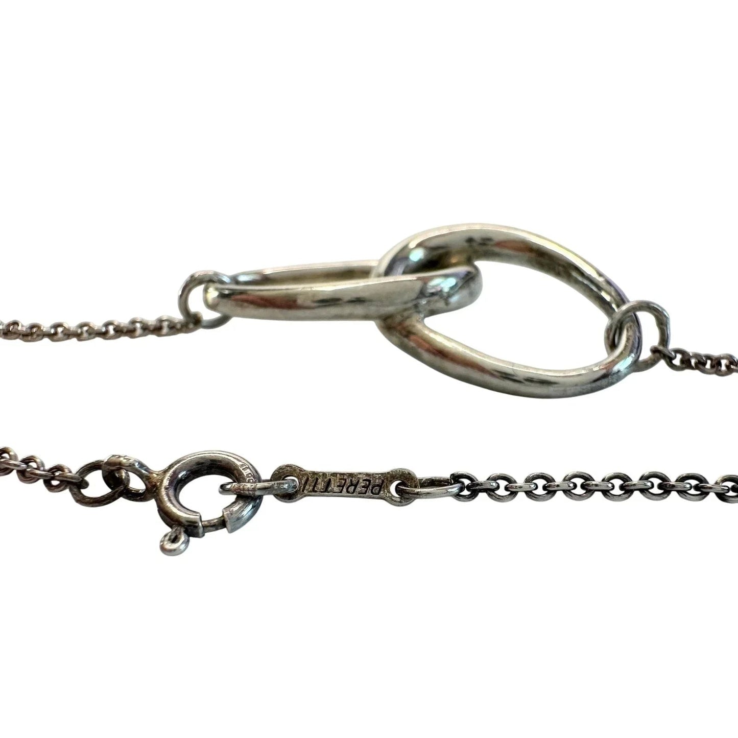 Tiffany and Co Elsa Peretti Large Double Loop Pendant Necklace 15" - Sterling Silver - Tiffany & Co. - Necklace with Pendant - A+ Stuff
