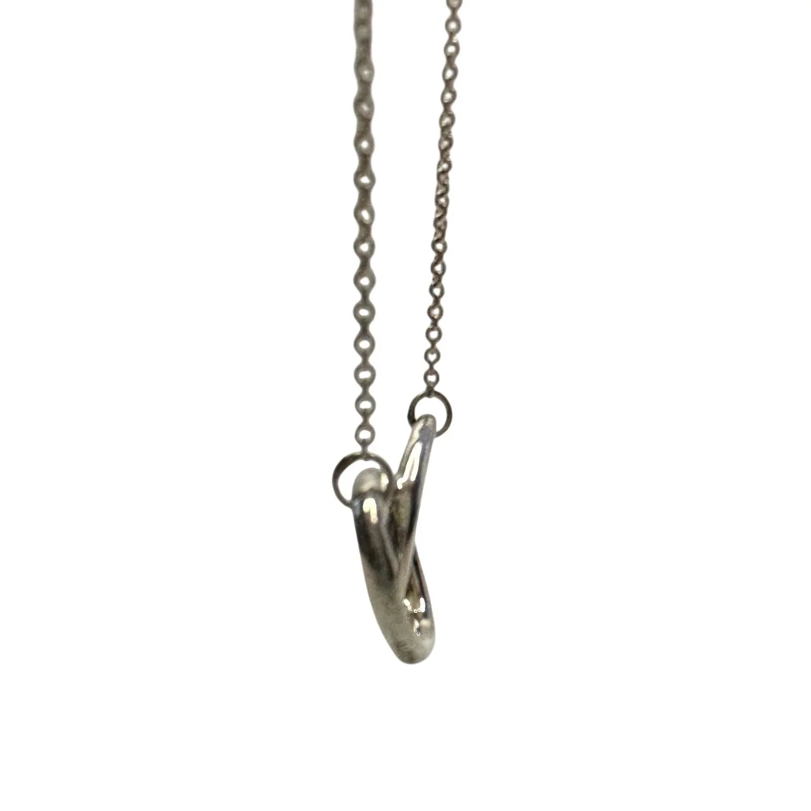 Tiffany and Co Elsa Peretti Large Double Loop Pendant Necklace 15" - Sterling Silver - Tiffany & Co. - Necklace with Pendant - A+ Stuff