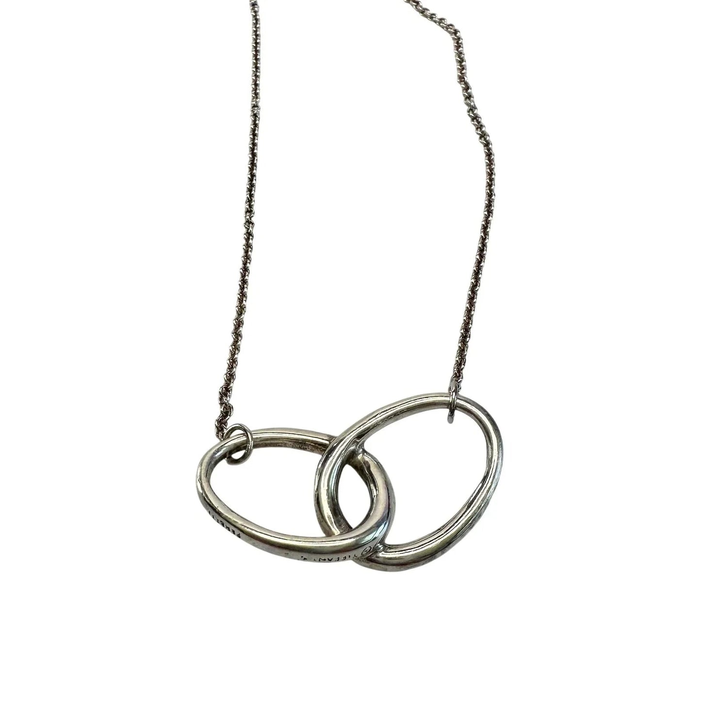Tiffany and Co Elsa Peretti Large Double Loop Pendant Necklace 15" - Sterling Silver - Tiffany & Co. - Necklace with Pendant - A+ Stuff
