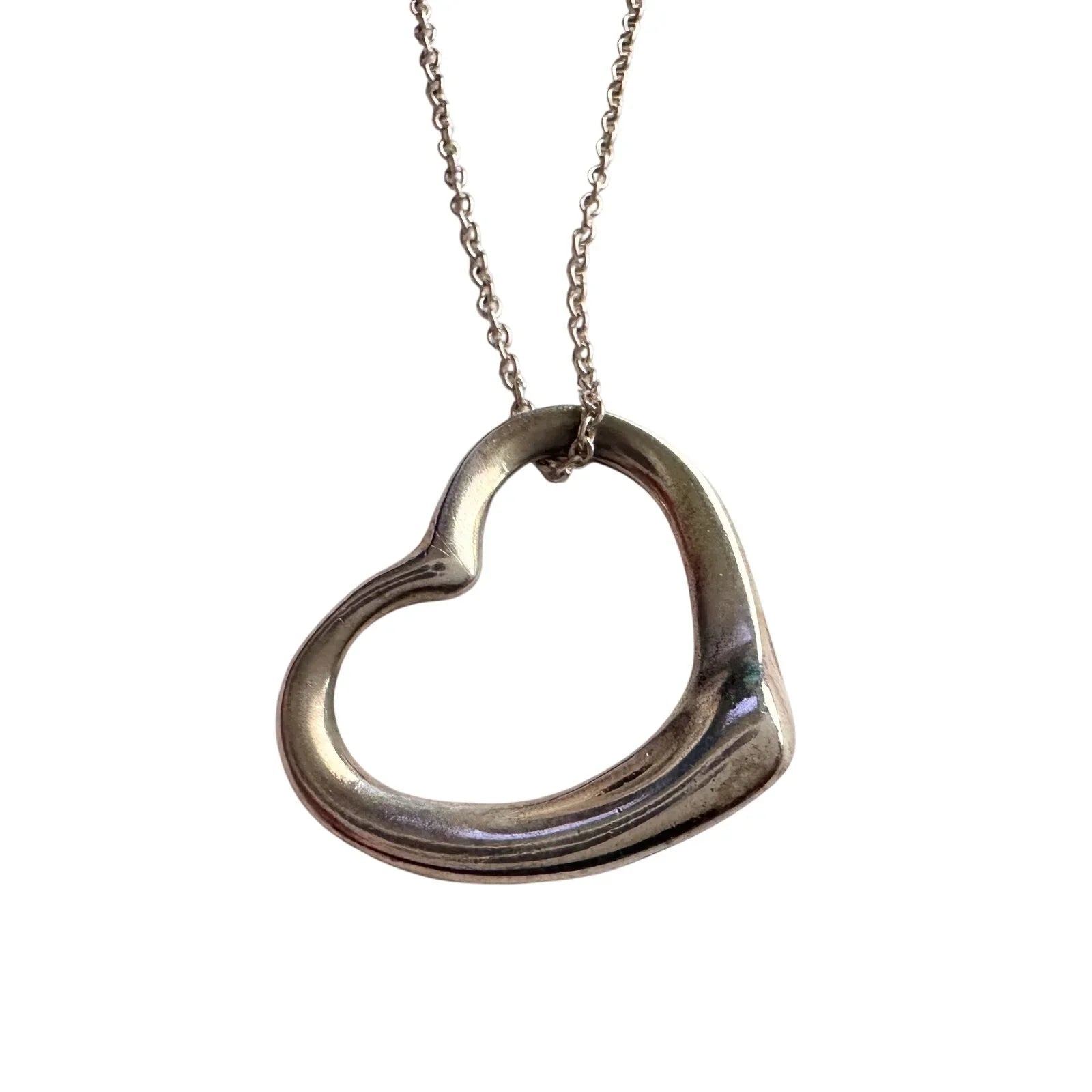 Tiffany and Co Elsa Peretti Medium Open Heart Necklace 16" - Tiffany & Co. - A+ Stuff