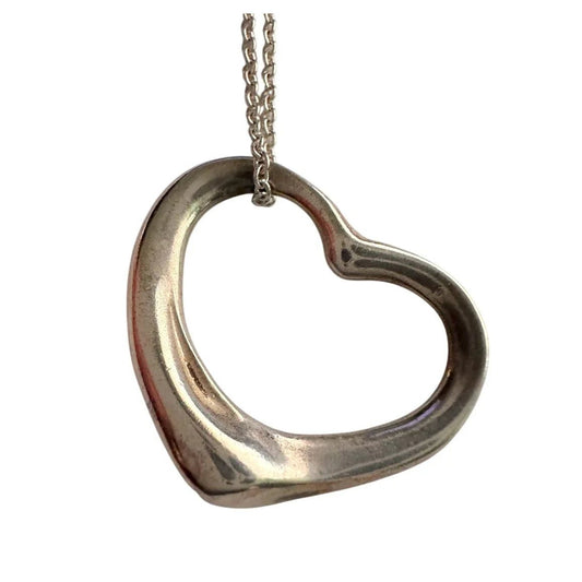 Tiffany and Co Elsa Peretti Medium Open Heart Necklace 16" - Tiffany & Co. - A+ Stuff