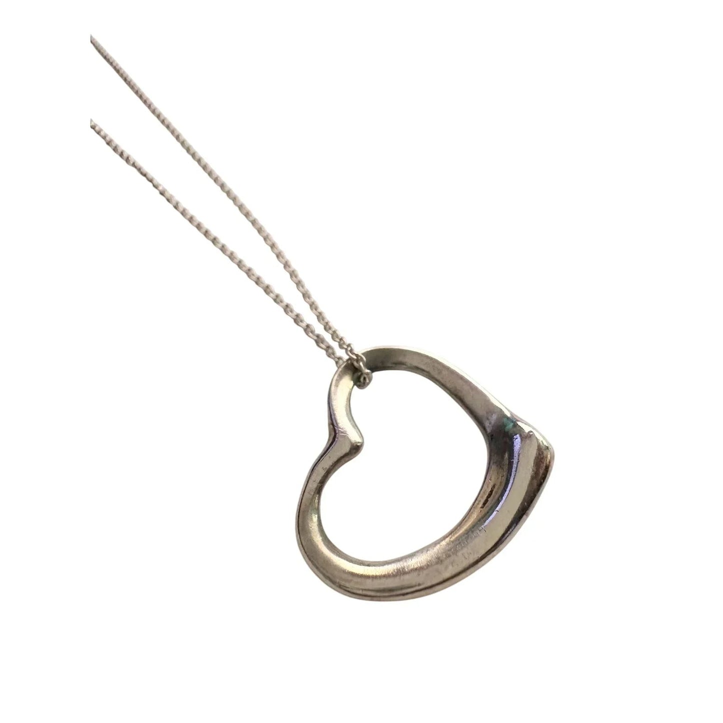 Tiffany and Co Elsa Peretti Medium Open Heart Necklace 16" - Tiffany & Co. - A+ Stuff