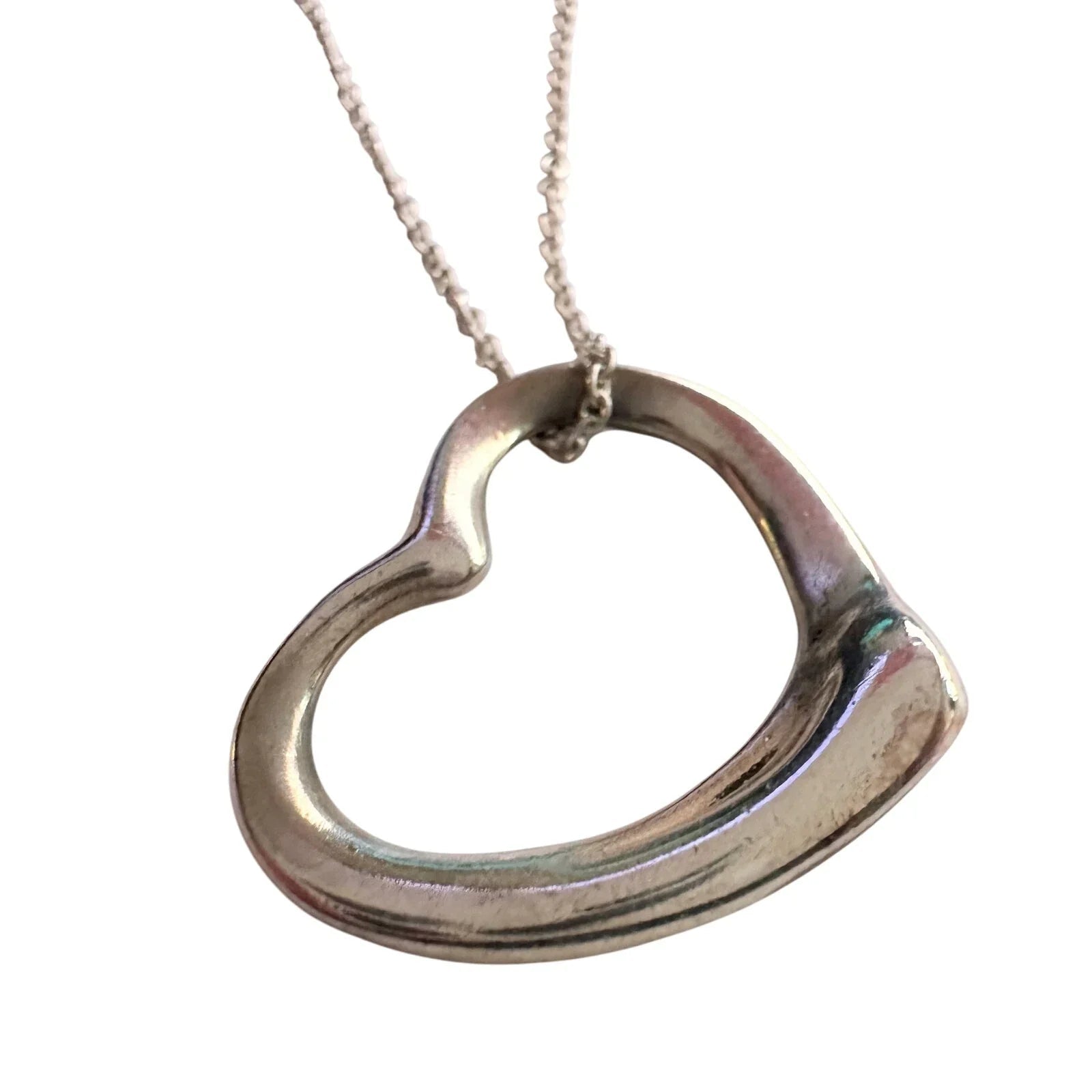 Tiffany and Co Elsa Peretti Medium Open Heart Necklace 16" - Tiffany & Co. - A+ Stuff