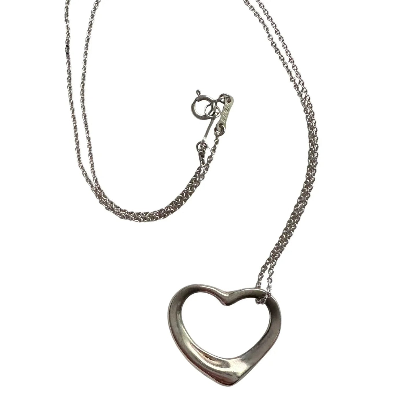 Tiffany and Co Elsa Peretti Medium Open Heart Necklace 16" - Tiffany & Co. - A+ Stuff