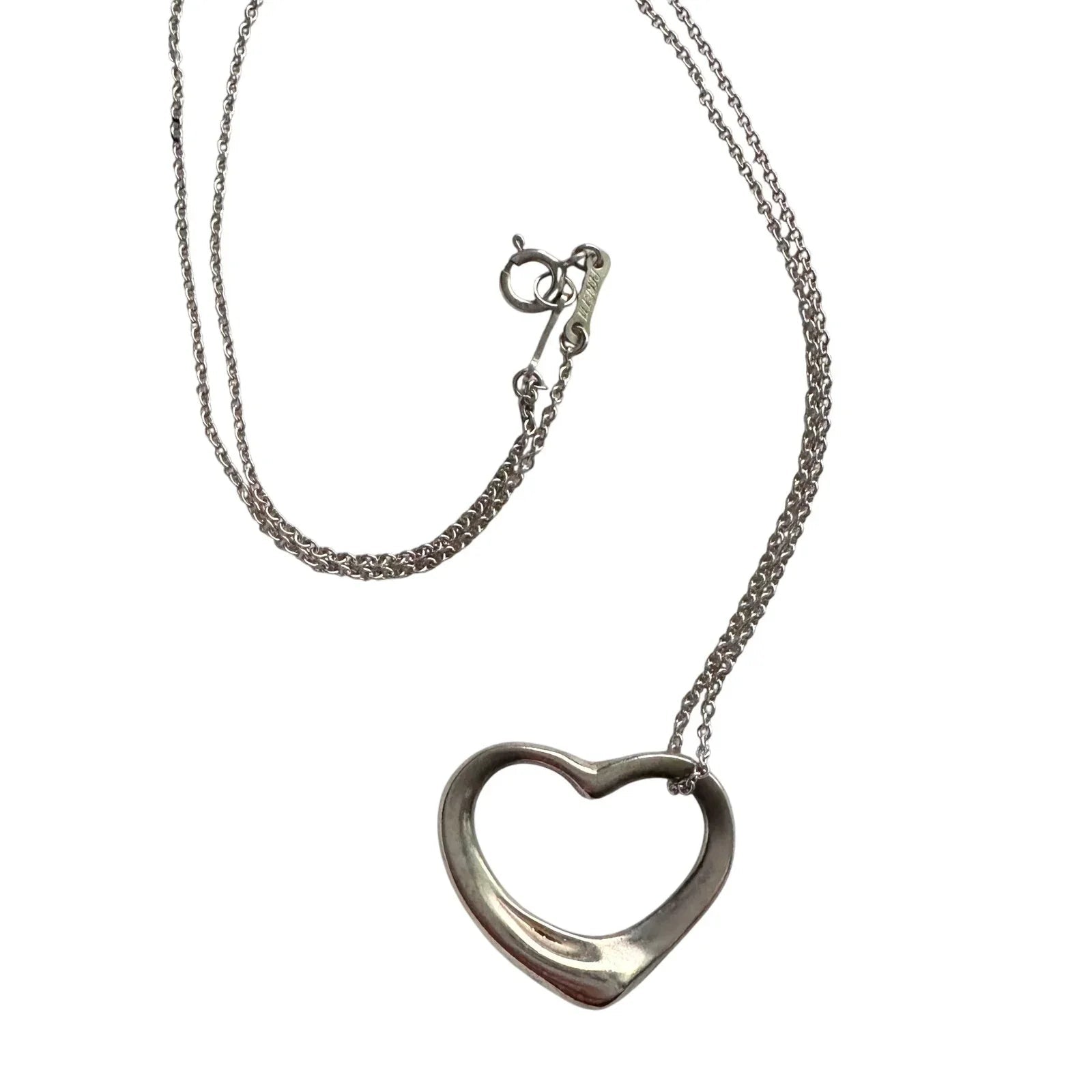 Tiffany and Co Elsa Peretti Medium Open Heart Necklace 16" - Tiffany & Co. - A+ Stuff