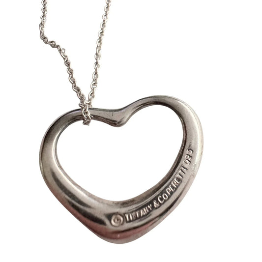 Tiffany and Co Elsa Peretti Medium Open Heart Necklace 16" - Tiffany & Co. - A+ Stuff