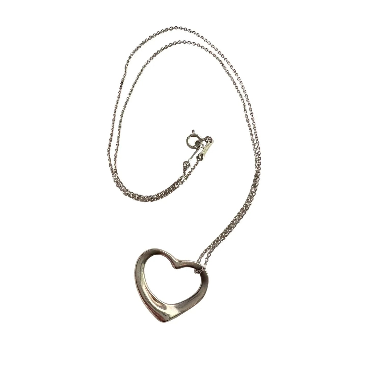 Tiffany and Co Elsa Peretti Medium Open Heart Necklace 16" - Tiffany & Co. - A+ Stuff