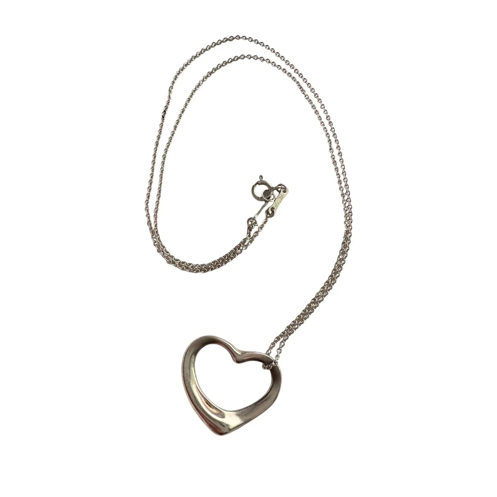 Tiffany and Co Elsa Peretti Medium Open Heart Necklace 16" - Tiffany & Co. - A+ Stuff