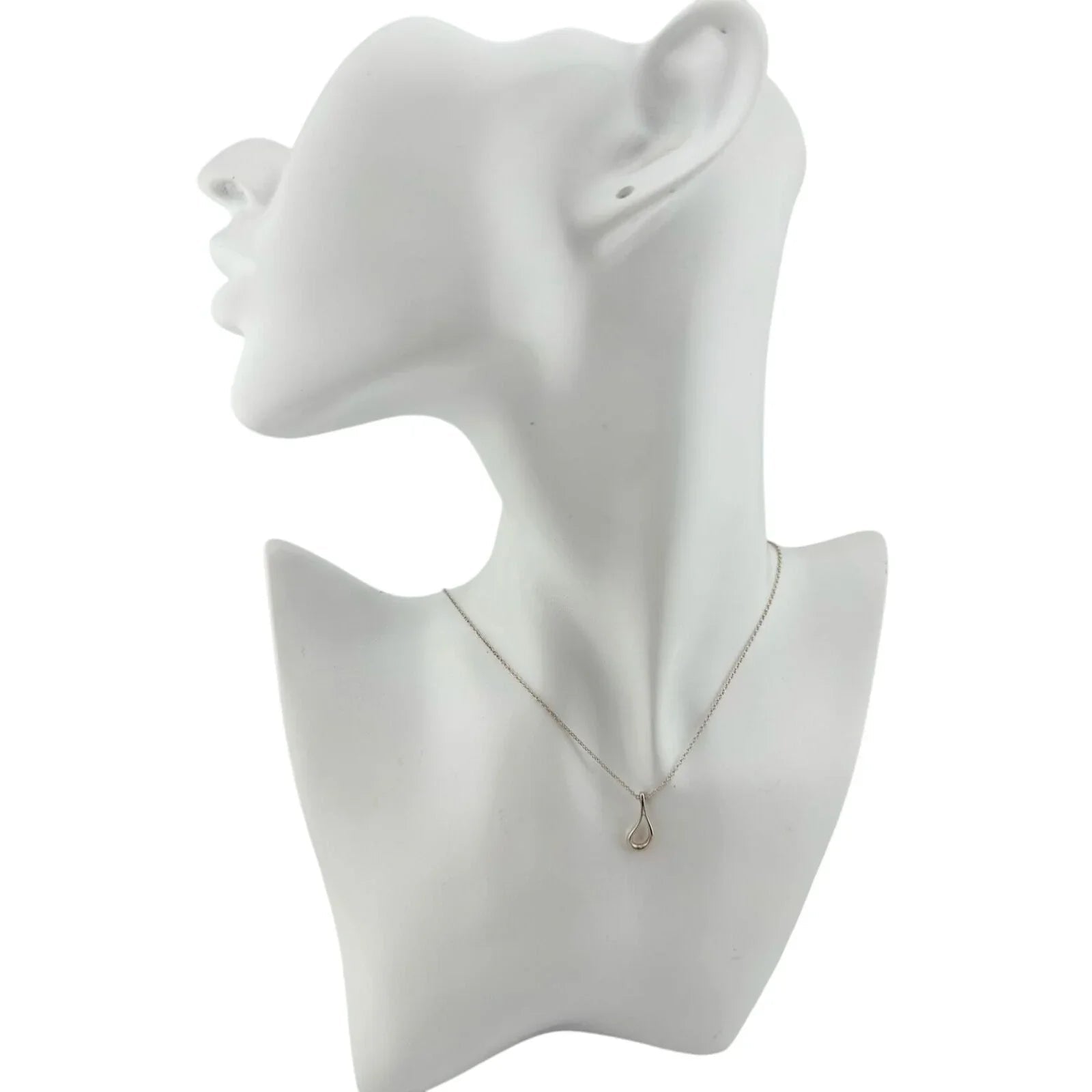 Tiffany and Co Elsa Peretti Medium Teardrop Pendant Necklace 16" - Sterling Silver - Tiffany & Co. - Necklace with Pendant - A+ Stuff