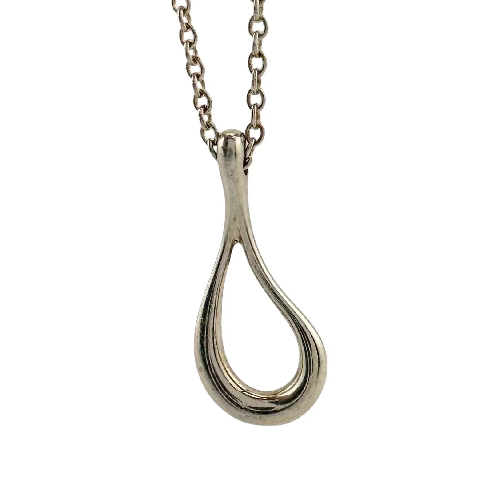 Tiffany and Co Elsa Peretti Medium Teardrop Pendant Necklace 16" - Sterling Silver - Tiffany & Co. - Necklace with Pendant - A+ Stuff