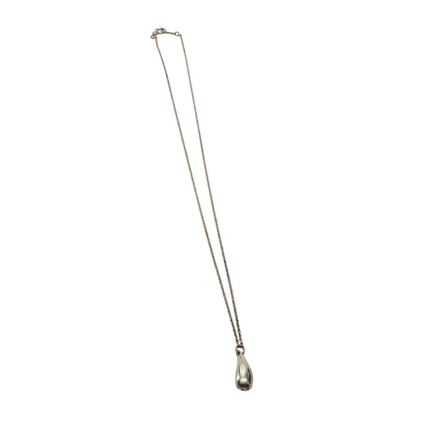 Tiffany and Co Elsa Peretti Small Teardrop Pendant Necklace in Sterling Silver 16.5" Chain - Tiffany & Co. - Designer Necklace - A+ Stuff