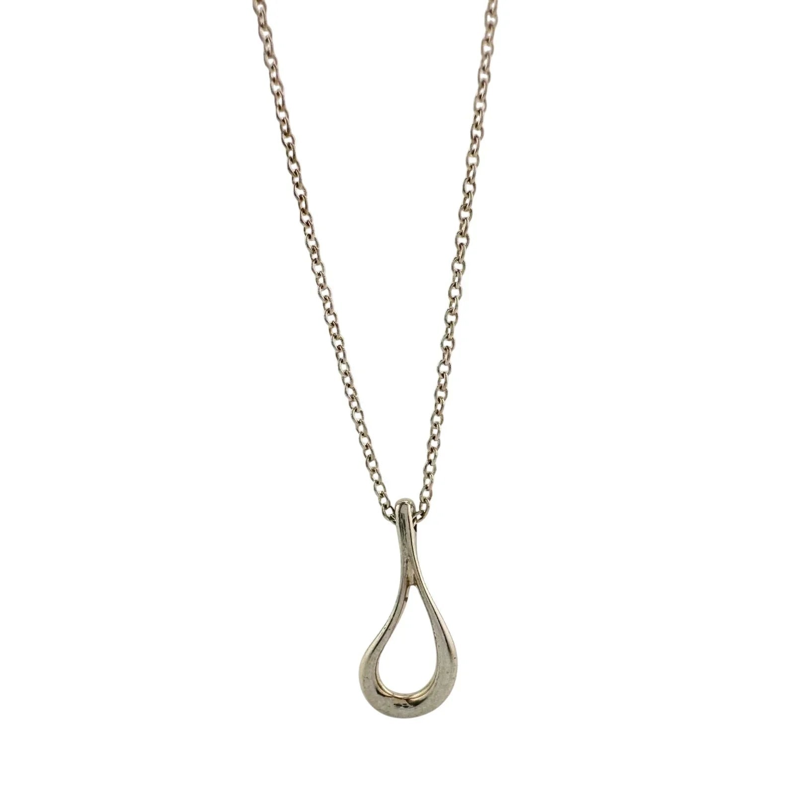 Tiffany and Co Elsa Peretti Teardrop Pendant Necklace in Sterling Silver - Tiffany and Co - Designer Necklace - A+ Stuff