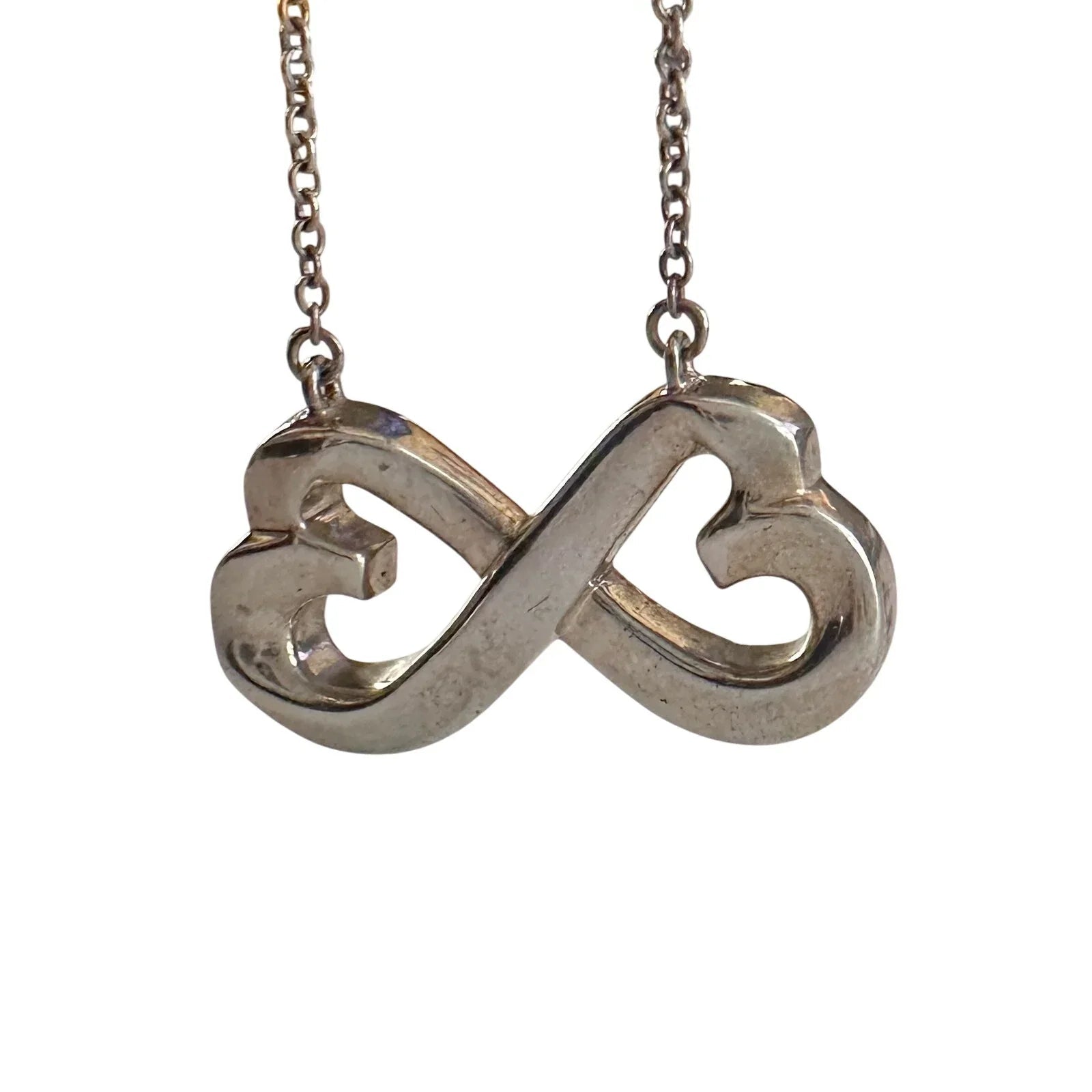 Tiffany and Co Paloma Picasso Double Loving Heart Infinity Necklace 16" - Tiffany & Co. - Necklace with Pendant - A+ Stuff