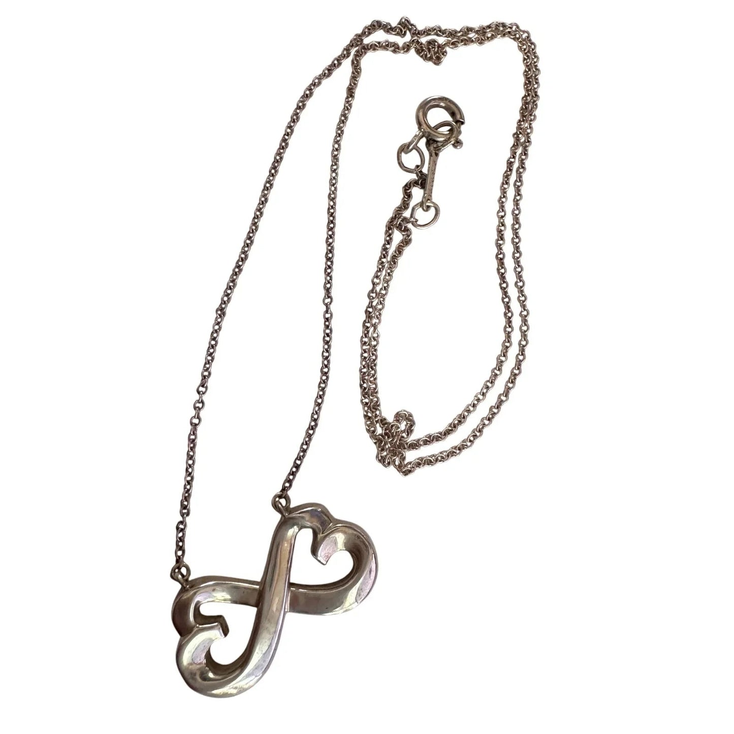 Tiffany and Co Paloma Picasso Double Loving Heart Infinity Necklace 16" - Tiffany & Co. - Necklace with Pendant - A+ Stuff