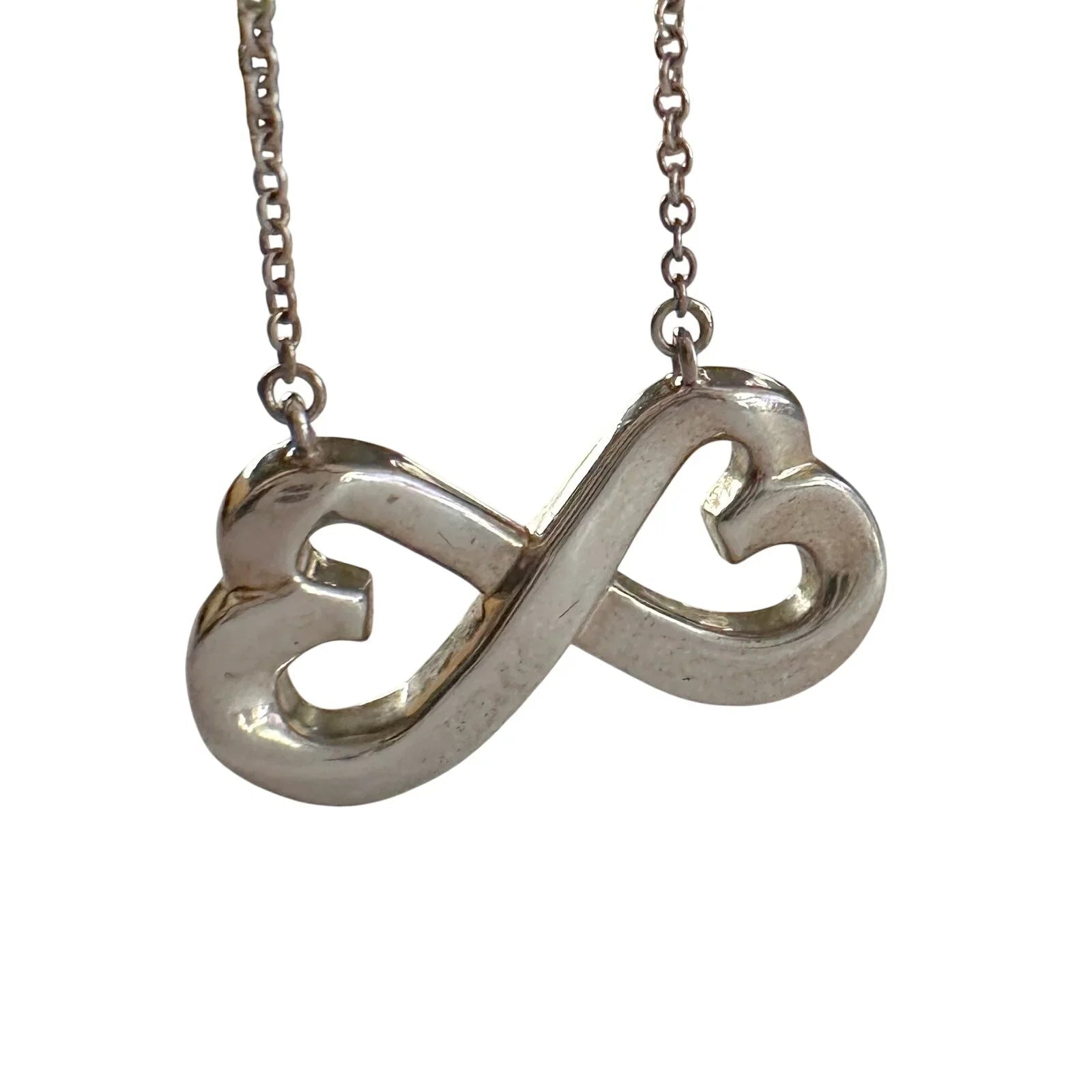 Tiffany and Co Paloma Picasso Double Loving Heart Infinity Necklace 16" - Tiffany & Co. - Necklace with Pendant - A+ Stuff