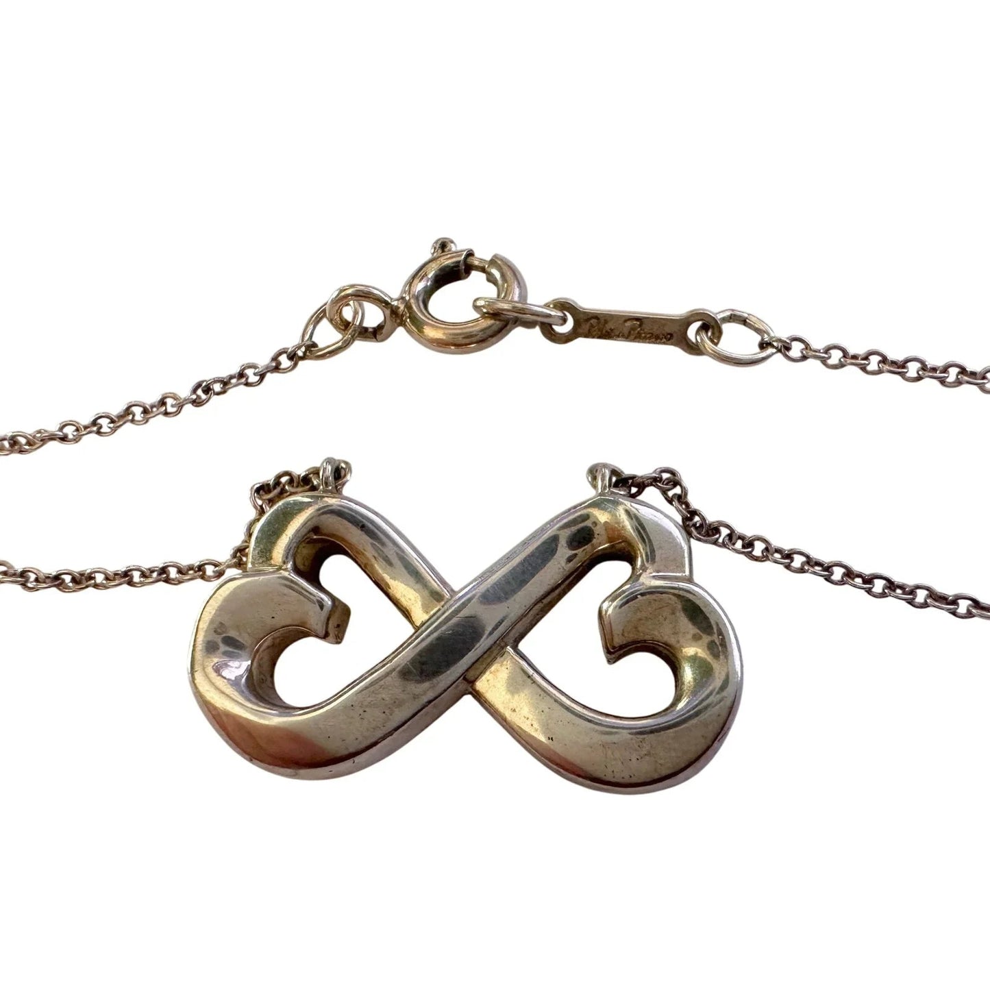 Tiffany and Co Paloma Picasso Double Loving Heart Infinity Necklace 16" - Tiffany & Co. - Necklace with Pendant - A+ Stuff