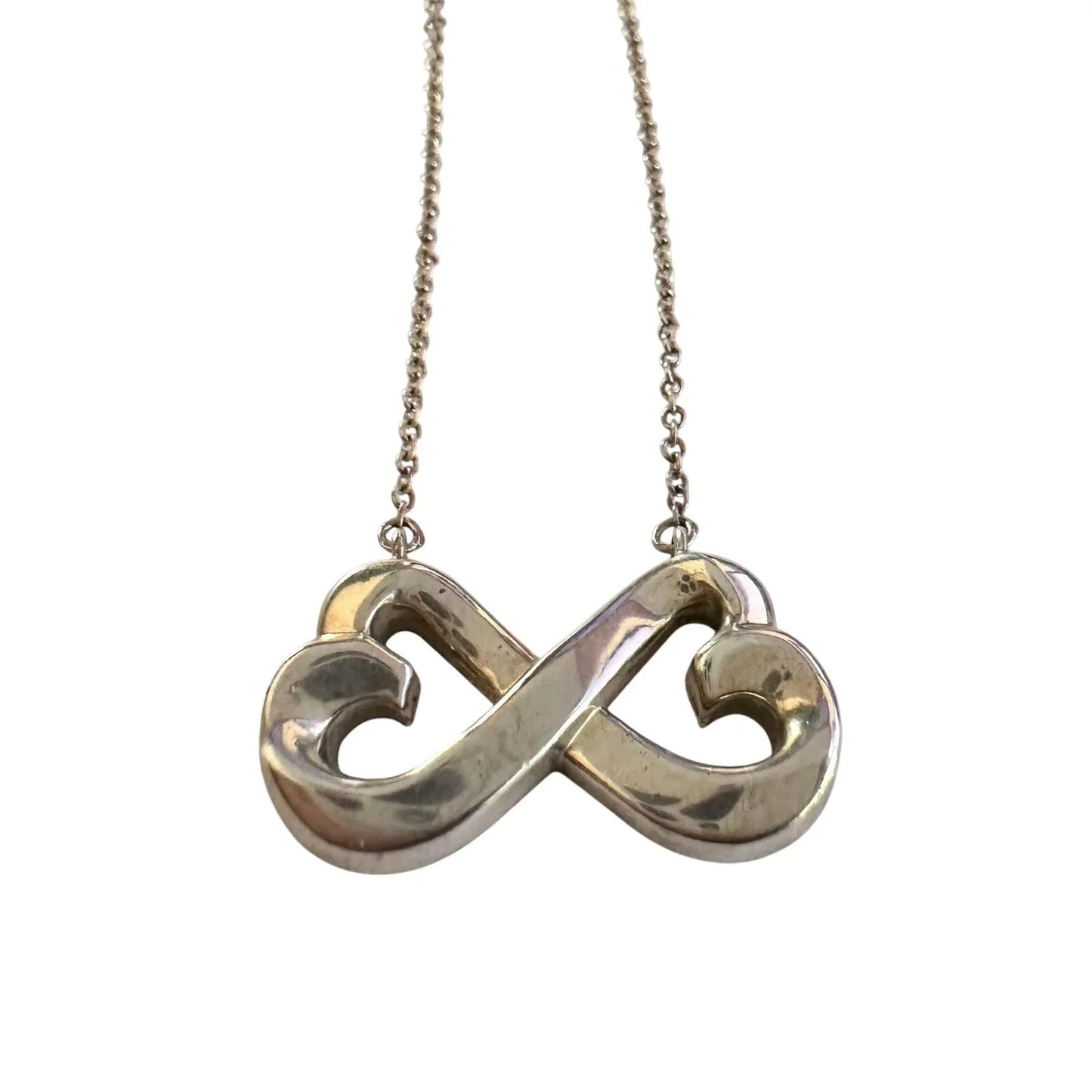 Tiffany and Co Paloma Picasso Double Loving Heart Infinity Necklace 16" - Tiffany & Co. - Necklace with Pendant - A+ Stuff