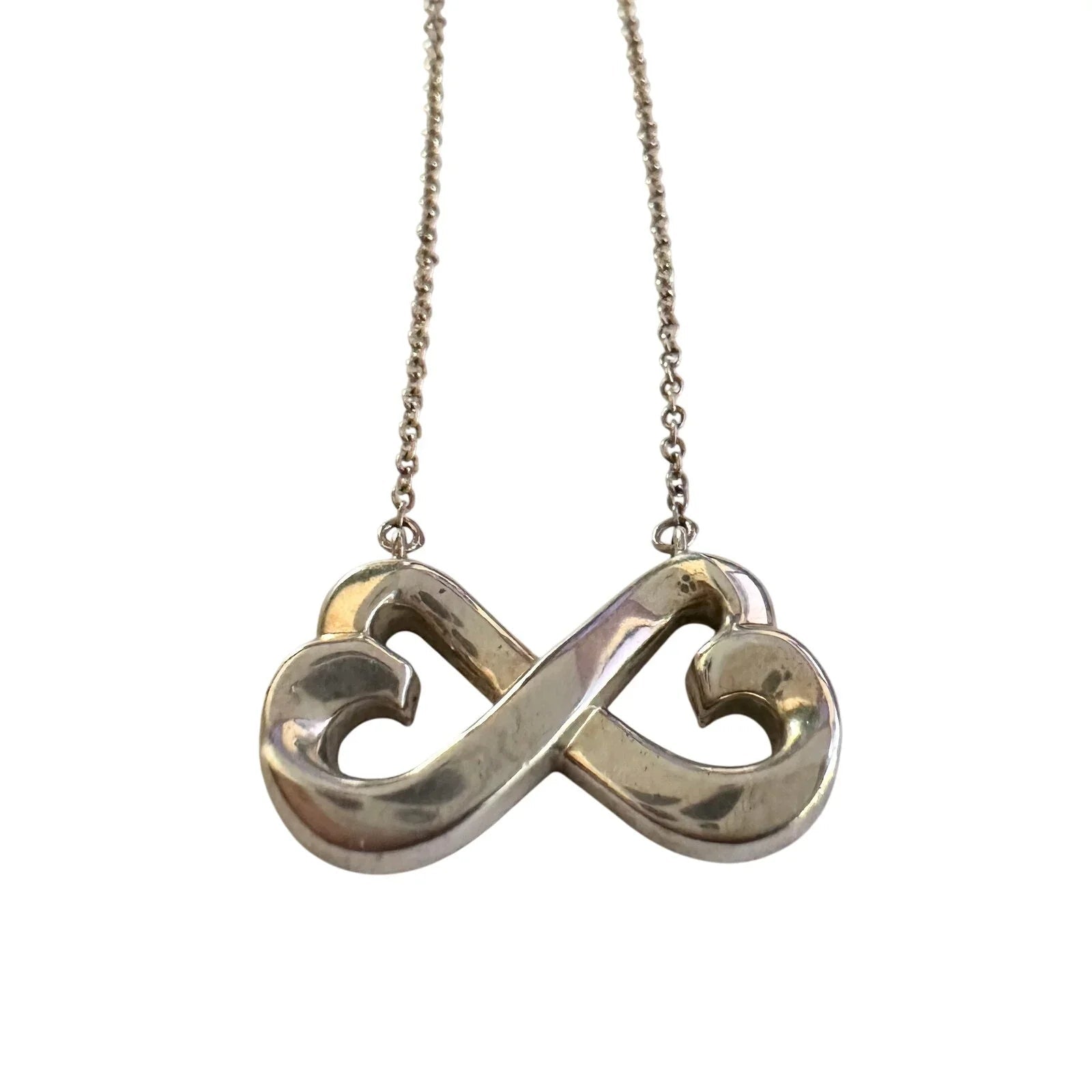 Tiffany and Co Paloma Picasso Double Loving Heart Infinity Necklace 16" - Tiffany & Co. - Necklace with Pendant - A+ Stuff