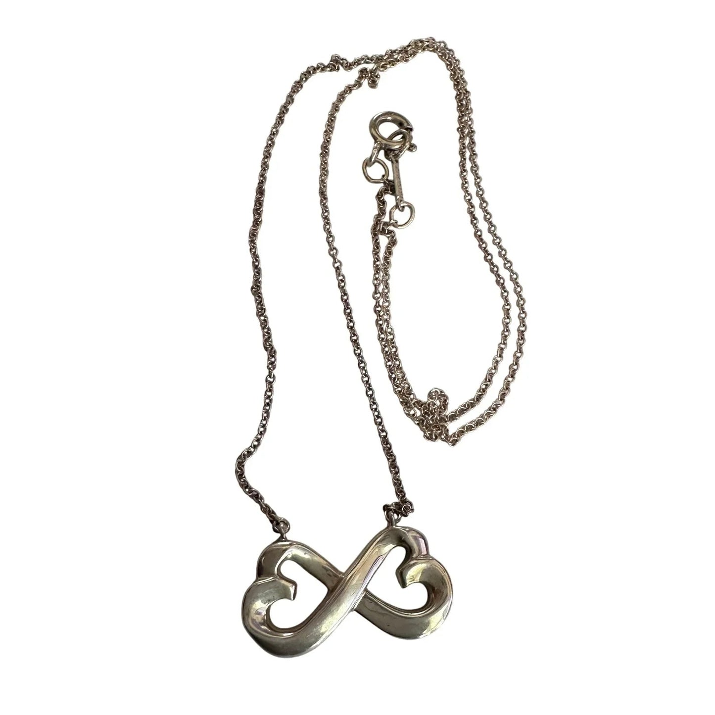 Tiffany and Co Paloma Picasso Double Loving Heart Infinity Necklace 16" - Tiffany & Co. - Necklace with Pendant - A+ Stuff