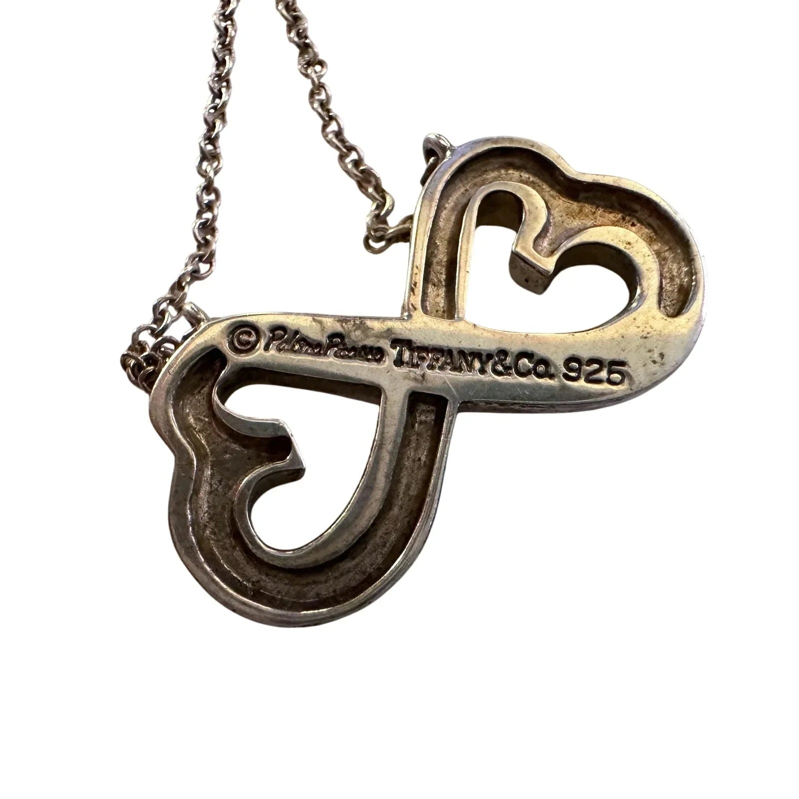 Tiffany and Co Paloma Picasso Double Loving Heart Infinity Necklace 16" - Tiffany & Co. - Necklace with Pendant - A+ Stuff