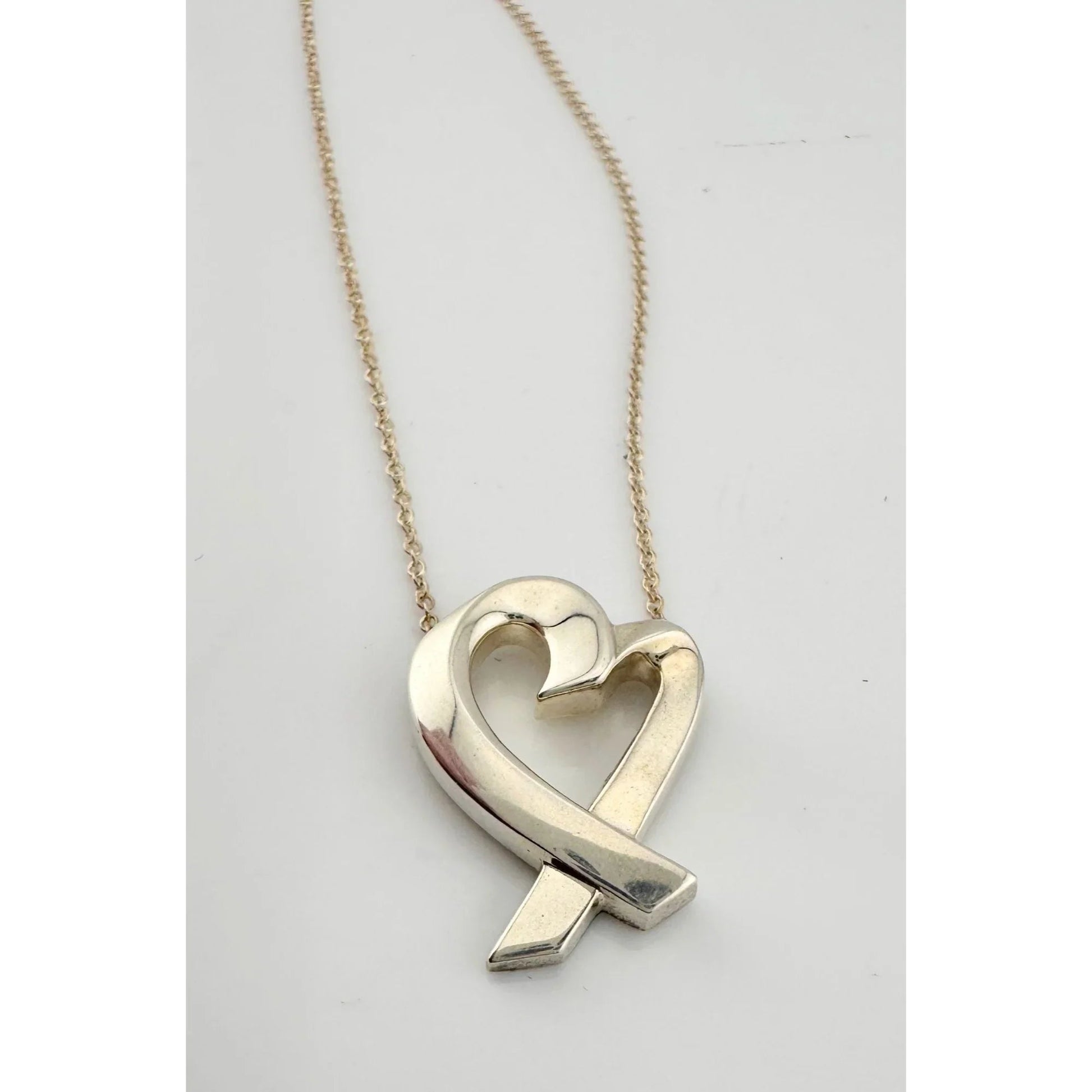 Tiffany and Co Paloma Picasso Medium Loving Heart Pendant Necklace in Sterling - Tiffany and Co - Luxury Item - A+ Stuff