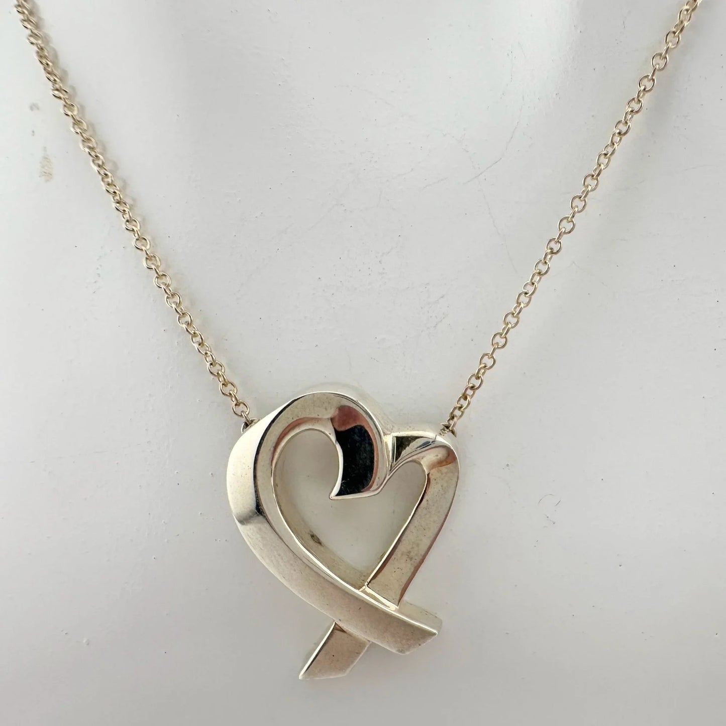 Tiffany and Co Paloma Picasso Medium Loving Heart Pendant Necklace in Sterling - Tiffany and Co - Luxury Item - A+ Stuff