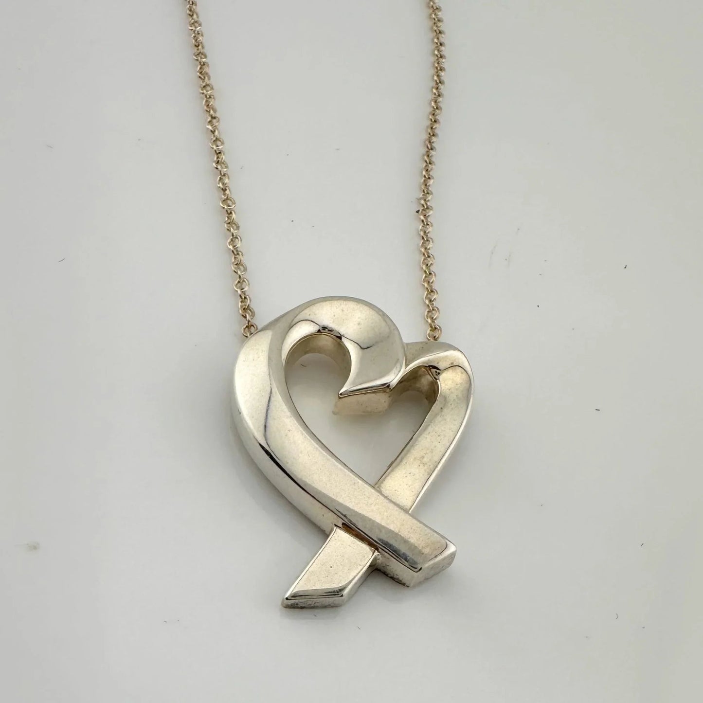 Tiffany and Co Paloma Picasso Medium Loving Heart Pendant Necklace in Sterling - Tiffany and Co - Luxury Item - A+ Stuff
