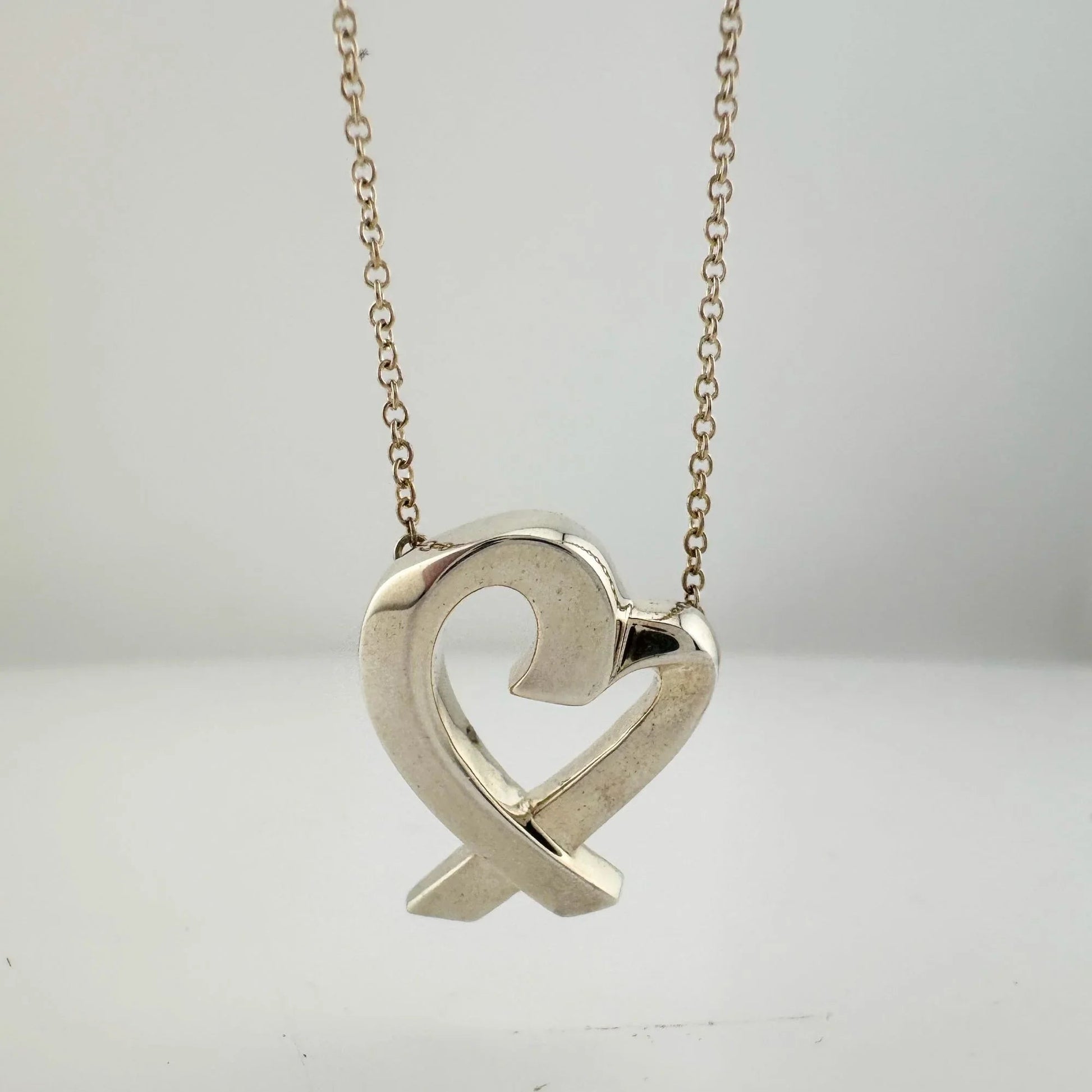 Tiffany and Co Paloma Picasso Medium Loving Heart Pendant Necklace in Sterling - Tiffany and Co - Luxury Item - A+ Stuff