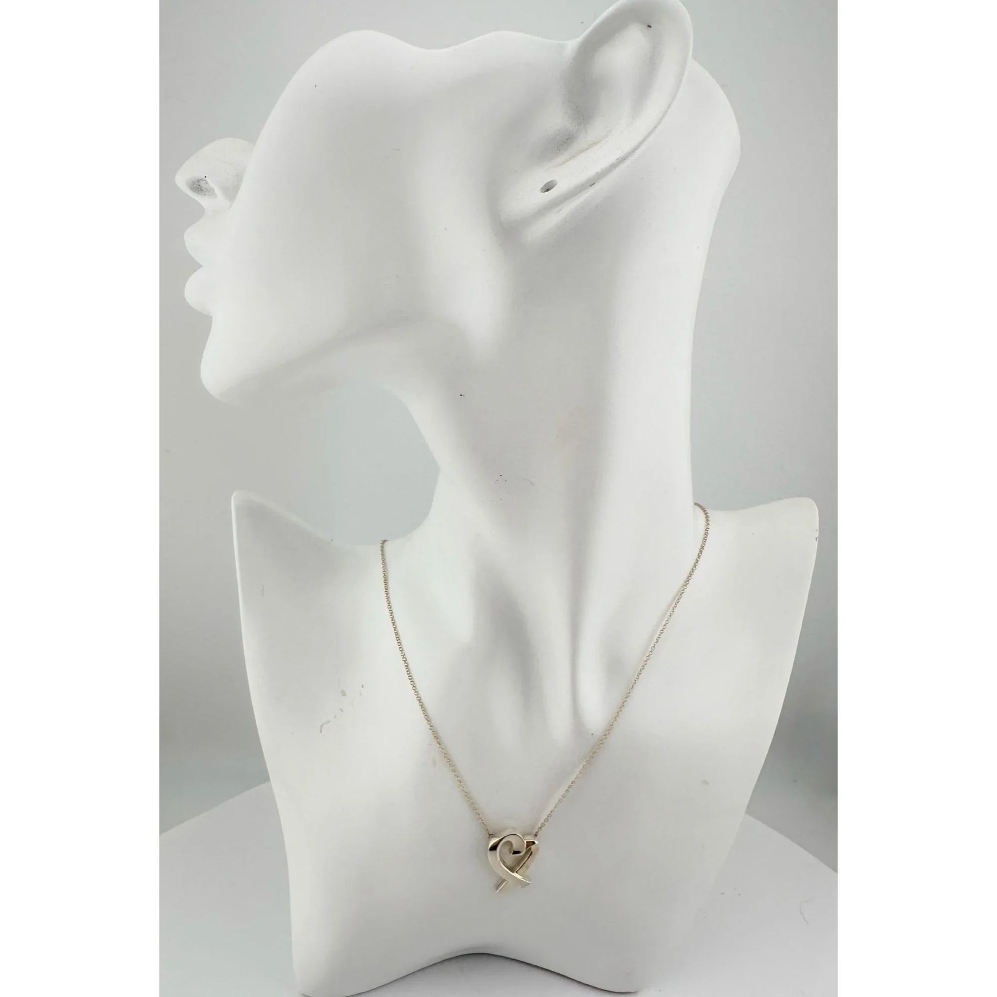 Tiffany and Co Paloma Picasso Medium Loving Heart Pendant Necklace in Sterling - Tiffany and Co - Luxury Item - A+ Stuff