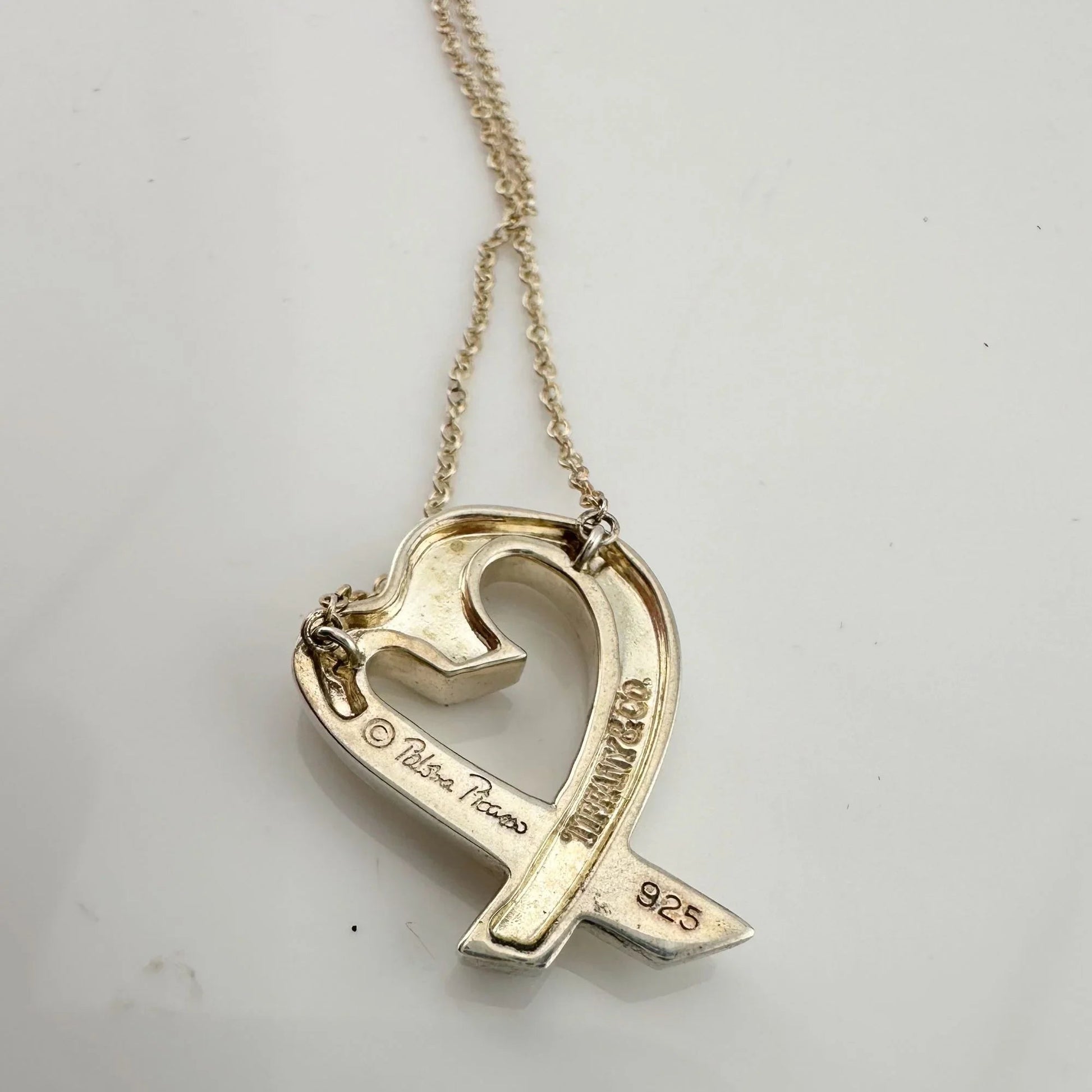 Tiffany and Co Paloma Picasso Medium Loving Heart Pendant Necklace in Sterling - Tiffany and Co - Luxury Item - A+ Stuff