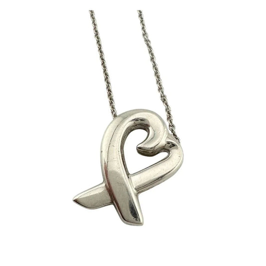 Tiffany and Co Paloma Picasso Small Loving Heart Pendant Necklace 18" - Tiffany and Co - Designer Necklace - A+ Stuff