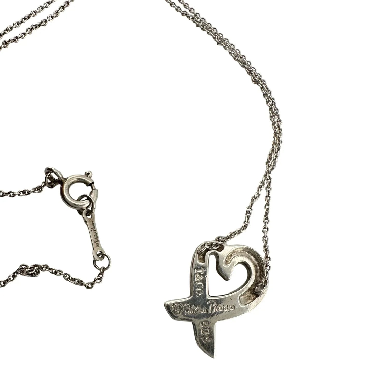 Tiffany and Co Paloma Picasso Small Loving Heart Pendant Necklace 18" - Tiffany and Co - Designer Necklace - A+ Stuff