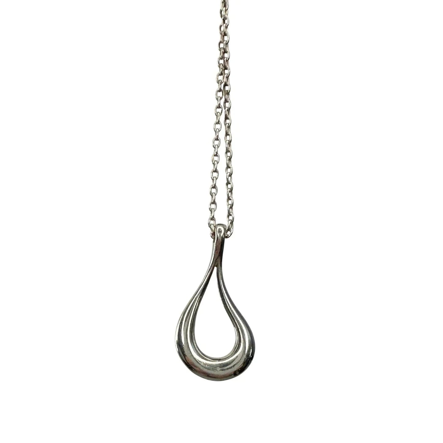 Tiffany and Co Small Elsa Peretti Teardrop Pendant Necklace 18" - Sterling Silver - Tiffany & Co. - Necklace with Pendant - A+ Stuff