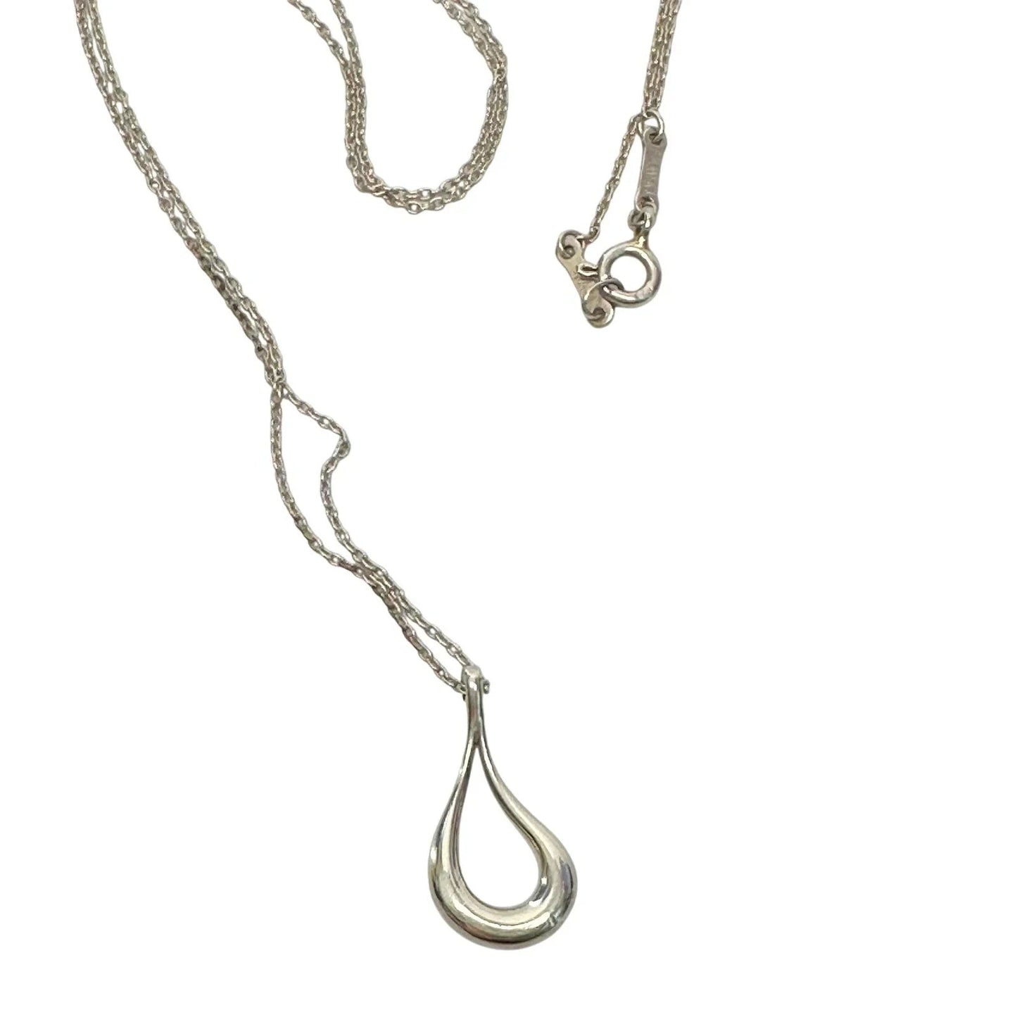 Tiffany and Co Small Elsa Peretti Teardrop Pendant Necklace 18" - Sterling Silver - Tiffany & Co. - Necklace with Pendant - A+ Stuff
